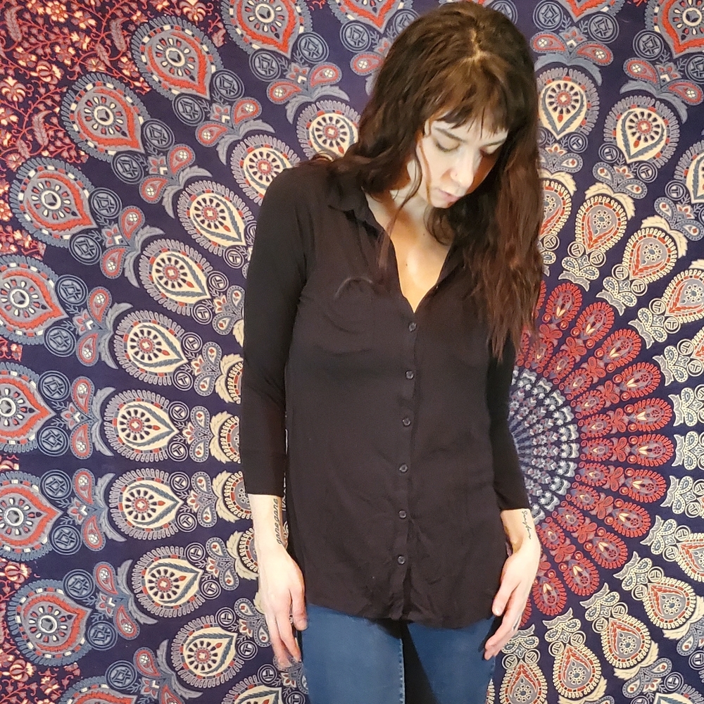 Black Button Down Blouse